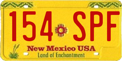 NM license plate 154SPF