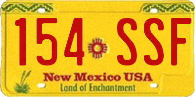 NM license plate 154SSF