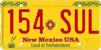 NM license plate 154SUL