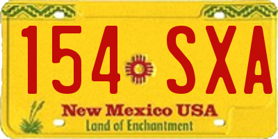 NM license plate 154SXA