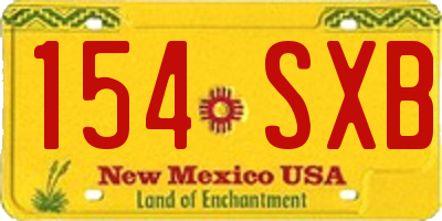 NM license plate 154SXB