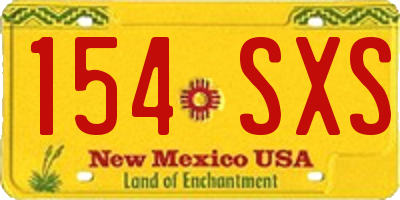 NM license plate 154SXS
