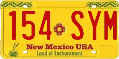 NM license plate 154SYM