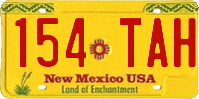 NM license plate 154TAH