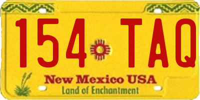 NM license plate 154TAQ