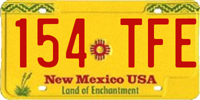 NM license plate 154TFE