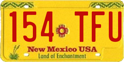 NM license plate 154TFU