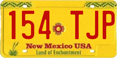 NM license plate 154TJP