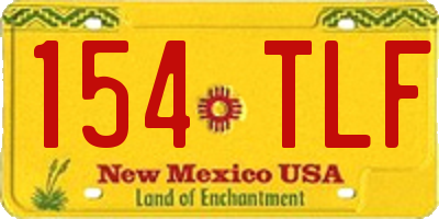 NM license plate 154TLF
