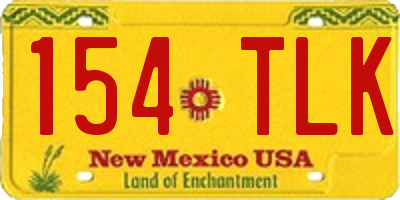 NM license plate 154TLK