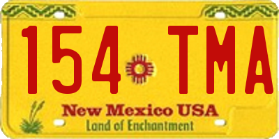 NM license plate 154TMA