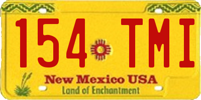 NM license plate 154TMI