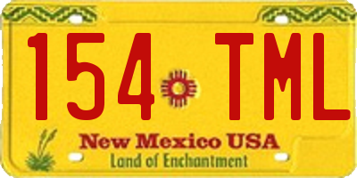 NM license plate 154TML