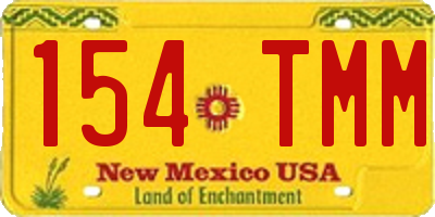 NM license plate 154TMM