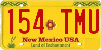 NM license plate 154TMU