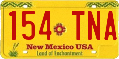 NM license plate 154TNA