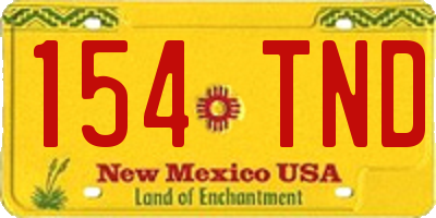 NM license plate 154TND