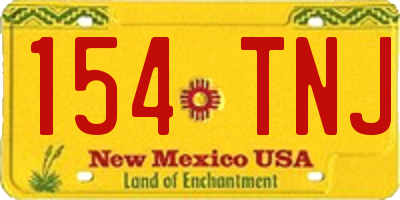 NM license plate 154TNJ
