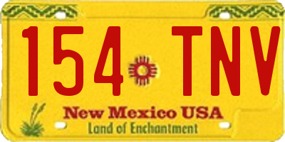 NM license plate 154TNV
