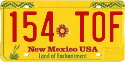 NM license plate 154TOF