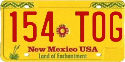 NM license plate 154TOG