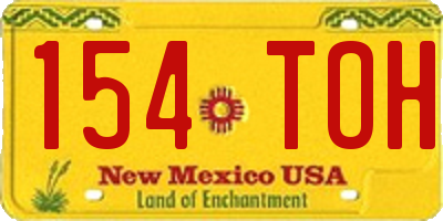NM license plate 154TOH