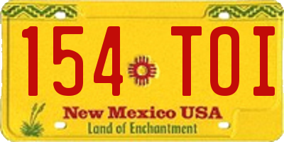 NM license plate 154TOI