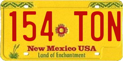 NM license plate 154TON