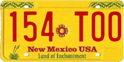 NM license plate 154TOO