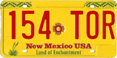 NM license plate 154TOR