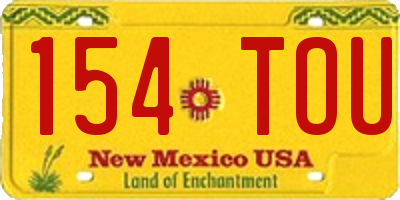 NM license plate 154TOU