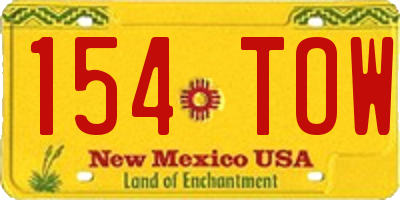 NM license plate 154TOW