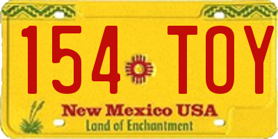 NM license plate 154TOY