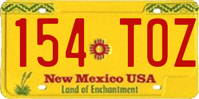 NM license plate 154TOZ