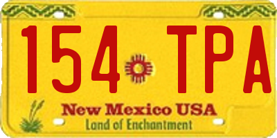 NM license plate 154TPA