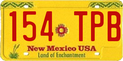 NM license plate 154TPB