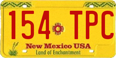 NM license plate 154TPC