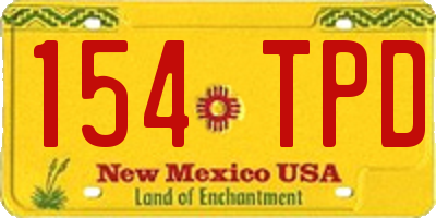 NM license plate 154TPD