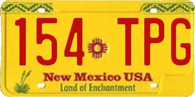 NM license plate 154TPG