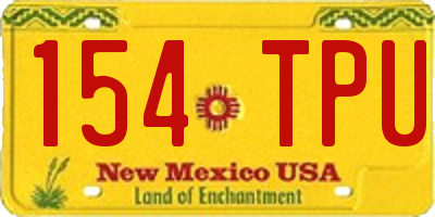 NM license plate 154TPU