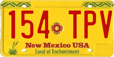 NM license plate 154TPV
