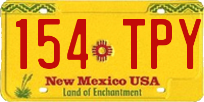 NM license plate 154TPY