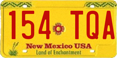 NM license plate 154TQA