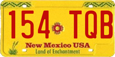 NM license plate 154TQB