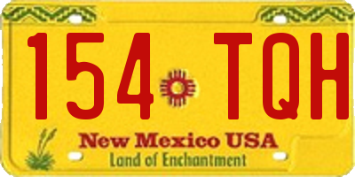 NM license plate 154TQH
