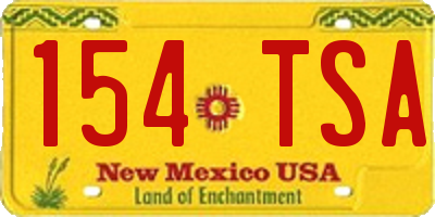 NM license plate 154TSA