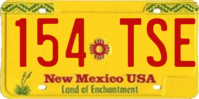 NM license plate 154TSE