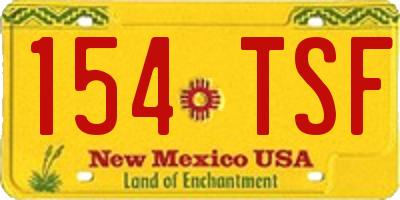 NM license plate 154TSF