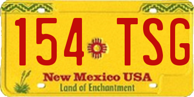NM license plate 154TSG