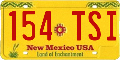 NM license plate 154TSI